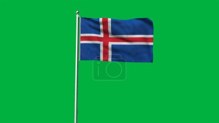 High detailed flag of Iceland. National Iceland flag. Europe. 3D illustration.