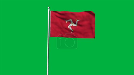 High detailed flag of Isle of Man. National Isle of Man flag. 3D illustration.