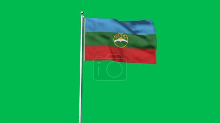 Téléchargez les photos : Drapeau haut détaillé de Karachay Cherkessia. Drapeau national Karachay Cherkessia. Illustration 3D. - en image libre de droit