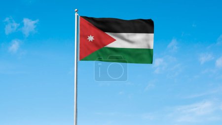High detailed flag of Jordan. National Jordan flag. Asia. 3D illustration.