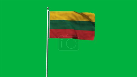 High detailed flag of Lithuania. National Lithuania flag. Europe. 3D illustration.