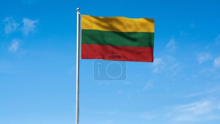 High detailed flag of Lithuania. National Lithuania flag. Europe. 3D illustration.