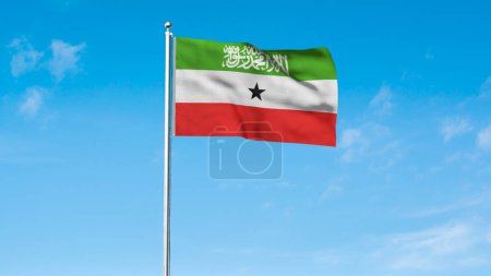 High detailed flag of Somaliland. National Somaliland flag. 3D illustration.