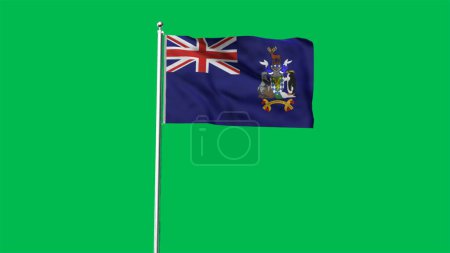 High detailed flag of South Georgia and the South Sandwich Islands. National South Georgia and the South Sandwich Islands flag. 3D illustratio