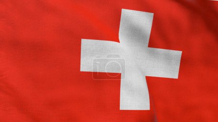 High detailed flag of Switzerland. National Switzerland flag. Europe. 3D illustration.