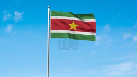 High detailed flag of Suriname. National Suriname flag. South America. 3D illustration.
