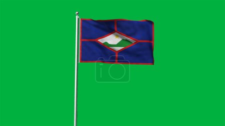High detailed flag of St. Eustatius. National St. Eustatius flag. South America. 3D illustration.