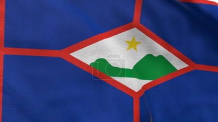 Hoch detaillierte Fahne von St. Eustatius. Nationalflagge des Heiligen Eustatius. Südamerika. 3D-Illustration.
