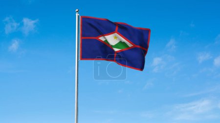 Hoch detaillierte Fahne von St. Eustatius. Nationalflagge des Heiligen Eustatius. Südamerika. 3D-Illustration.
