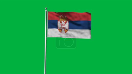 Hohe detaillierte Flagge Serbiens. Nationalflagge Serbiens. Europa. 3D-Illustration.
