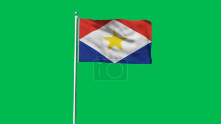 High detailed flag of Saba. National Saba flag. America. 3D illustration.