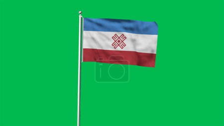 Hohe detaillierte Flagge von Mari El. Nationalflagge Mari El. 3D-Illustration.