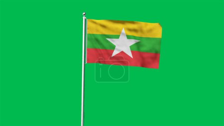 Photo for High detailed flag of Myanmar. National Myanmar flag. Asia. 3D illustration. - Royalty Free Image