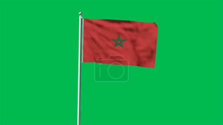 High detailed flag of Morocco. National Morocco flag. Africa. 3D Render.