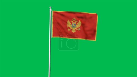High detailed flag of Montenegro. National Montenegro flag. Europe. 3D illustration.