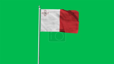 High detailed flag of Malta. National Malta flag. Europe. 3D illustration.