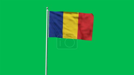 High detailed flag of Romania. National Romania flag. Europe. 3D illustration.