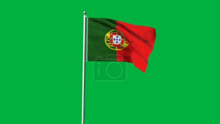 High detailed flag of Portugal. National Portugal flag. Africa. Europe. 3D illustration.