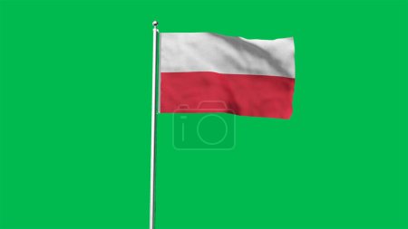 Hoch detaillierte Flagge Polens. Nationalflagge Polens. Europa. 3D-Illustration.