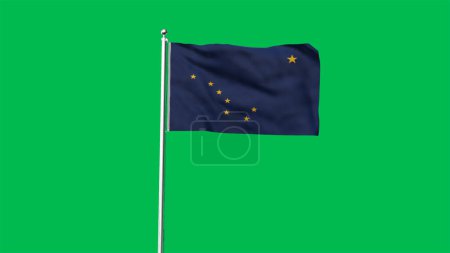 High detailed flag of Alaska. Alaska state flag, National Alaska flag. Flag of state Alaska. USA. America. 3D Illustration