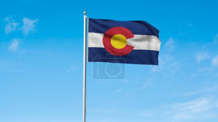 High detailed flag of Colorado. Colorado state flag, National Colorado flag. Flag of state Colorado. USA. America. 3D Illustration