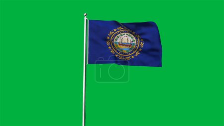 High detailed flag of New Hampshire. New Hampshire state flag, National New Hampshire flag. Flag of state New Hampshire. USA. America. 3D Illustration