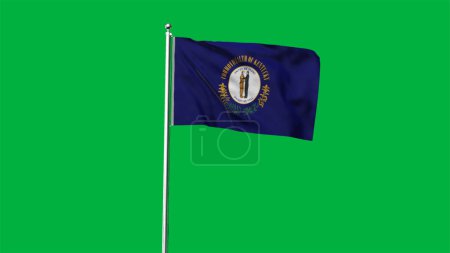 Hoch detaillierte Flagge von Kentucky. Kentucky State Flagge, National Kentucky Flagge. Flagge des Bundesstaates Kentucky. USA. Amerika. 3D-Illustration