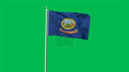 Téléchargez les photos : Drapeau haut détaillé de l'Idaho. Drapeau de l'Idaho, drapeau national de l'Idaho. Drapeau d'État Idaho. États-Unis. L'Amérique. Illustration 3D - en image libre de droit