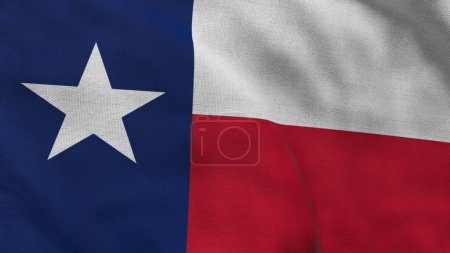 Alta bandera detallada de Texas. Bandera del estado de Texas, bandera nacional de Texas. Bandera del estado de Texas. Estados Unidos. América. Ilustración 3D