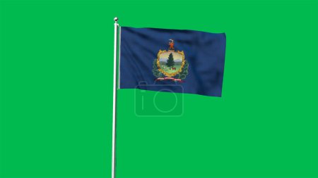Hoch detaillierte Flagge von Vermont. Flagge des Bundesstaates Vermont, Flagge des Staates Vermont. Flagge des Bundesstaates Vermont. USA. Amerika. 3D-Illustration