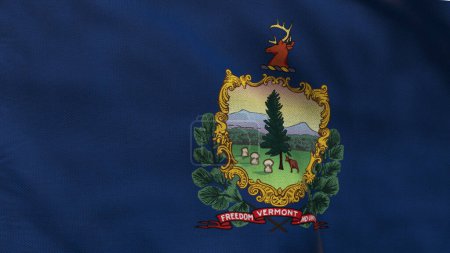 High detailed flag of Vermont. Vermont state flag, National Vermont flag. Flag of state Vermont. USA. America. 3D Illustration