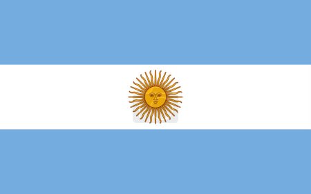 Ilustración de Alta bandera detallada de Argentina. Bandera Nacional Argentina. Sudamérica. Ilustración 3D. - Imagen libre de derechos
