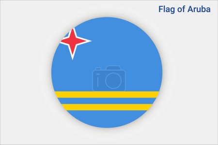 Ilustración de Alta bandera detallada de Aruba. Bandera Nacional de Aruba. Sudamérica. Ilustración 3D. - Imagen libre de derechos