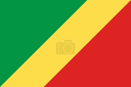 Ilustración de Alta bandera detallada de Congo-Brazzaville. Bandera Nacional Congo-Brazzaville. ¡África! Ilustración 3D. - Imagen libre de derechos