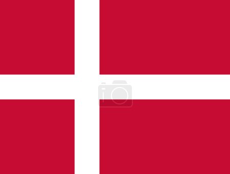 Hoch detaillierte Flagge Dänemarks. Nationalflagge Dänemarks. Europa. 3D-Illustration.