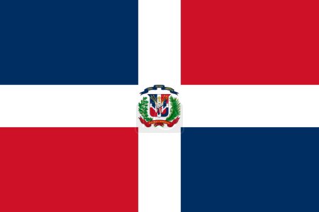 Illustration for High detailed flag of Dominican Republic. National Dominican Republic flag. North America. 3D illustration. - Royalty Free Image