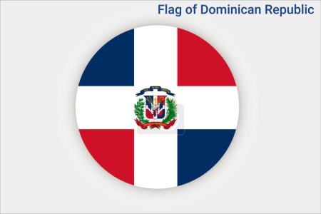 Ilustración de Alta bandera detallada de República Dominicana. Bandera de República Dominicana. América del Norte. Ilustración 3D. - Imagen libre de derechos