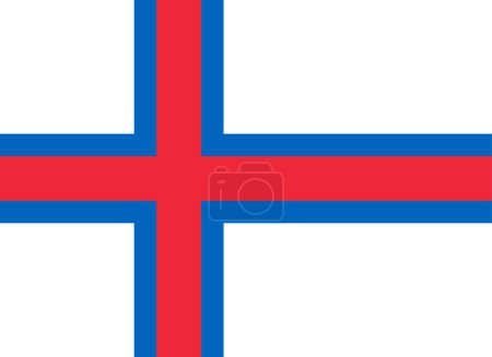 Illustration for High detailed flag of Faroe Islands. National Faroe Islands flag. Europe. 3D illustration. - Royalty Free Image