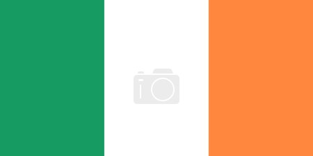 Téléchargez les illustrations : Drapeau haut détaillé de l'Irlande. Drapeau national irlandais. L'Europe. Illustration 3D. - en licence libre de droit