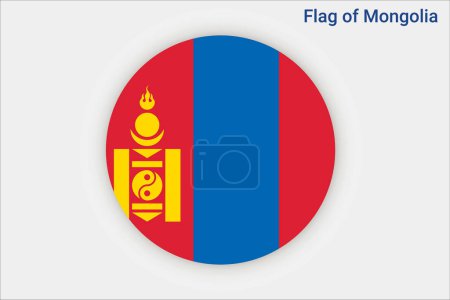 Ilustración de Alta bandera detallada de Mongolia. Bandera nacional de Mongolia. Asia. Ilustración 3D. - Imagen libre de derechos