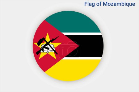 Illustration for High detailed flag of Mozambique. National Mozambique flag. Africa. 3D illustration. - Royalty Free Image