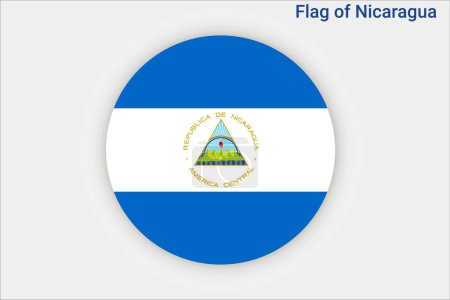 Téléchargez les illustrations : Haut drapeau détaillé du Nicaragua. Drapeau national du Nicaragua. Amérique du Nord. Illustration 3D. - en licence libre de droit