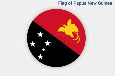 Ilustración de Alta bandera detallada de Papúa Nueva Guinea. Bandera nacional de Papúa Nueva Guinea. Oceanía. Ilustración 3D. - Imagen libre de derechos