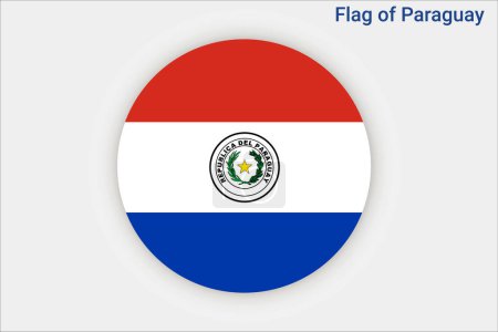 Ilustración de Alta bandera detallada de Paraguay. Bandera Nacional Paraguay. Sudamérica. Ilustración 3D. - Imagen libre de derechos