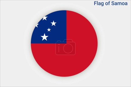 Illustration for High detailed flag of Samoa. National Samoa flag. Oceania. 3D illustration. - Royalty Free Image