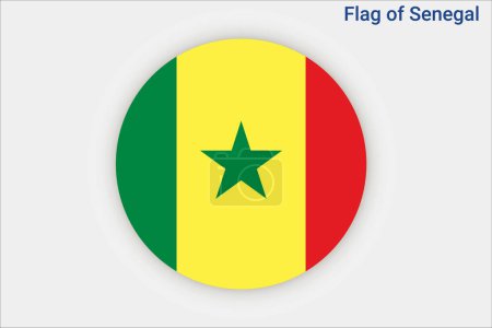Ilustración de Alta bandera detallada de Senegal. Bandera Nacional de Senegal. ¡África! Ilustración 3D. - Imagen libre de derechos