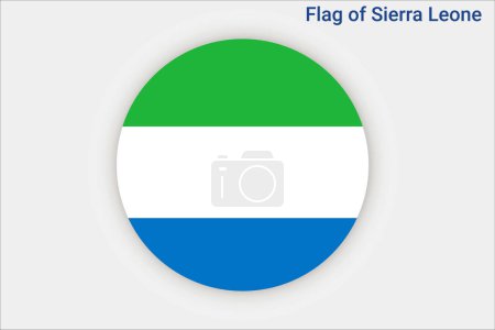 Ilustración de Alta bandera detallada de Sierra Leona. Bandera Nacional de Sierra Leona. ¡África! Ilustración 3D. - Imagen libre de derechos