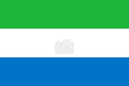 Illustration for High detailed flag of Sierra Leone. National Sierra Leone flag. Africa. 3D illustration. - Royalty Free Image