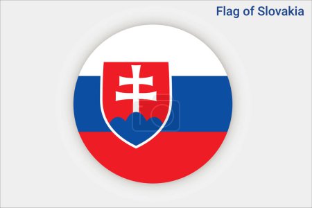 Téléchargez les illustrations : Haut drapeau détaillé de la Slovaquie. Drapeau national slovaque. L'Europe. Illustration 3D. - en licence libre de droit