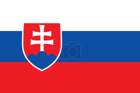 Téléchargez les illustrations : Haut drapeau détaillé de la Slovaquie. Drapeau national slovaque. L'Europe. Illustration 3D. - en licence libre de droit